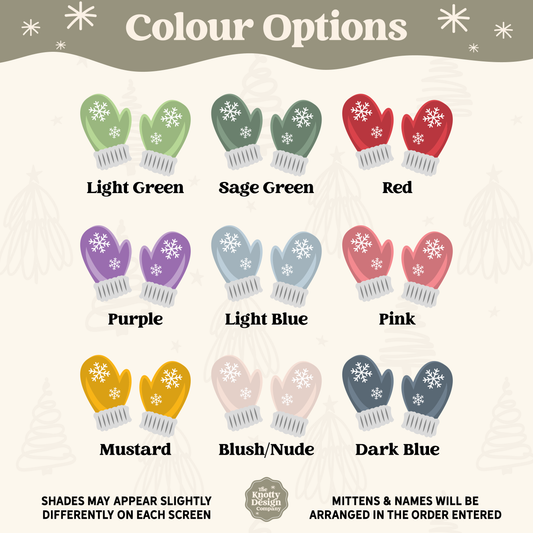 Grandchildren Names Christmas Ornament | Mittens
