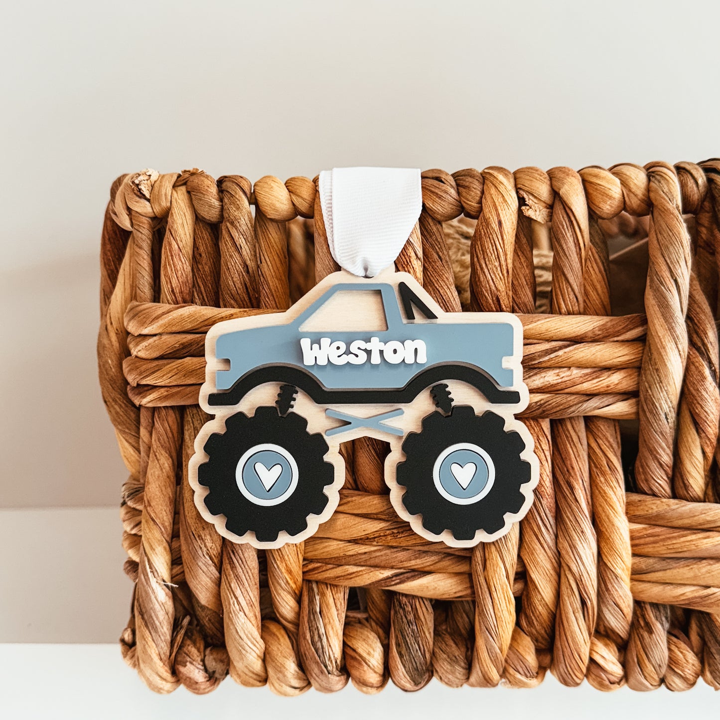 Heart Monster Truck Valentine's Day Tag