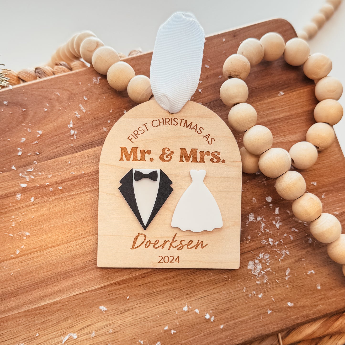 3D Newlywed Christmas Ornament