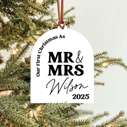 First Christmas As Mr. And Mrs. Arch Ornament