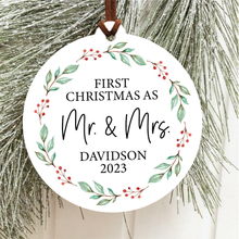 Load image into Gallery viewer, First Christmas As Mr. And Mrs. Ornament