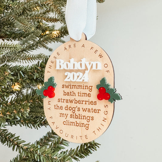 Favourite Things Christmas Ornament