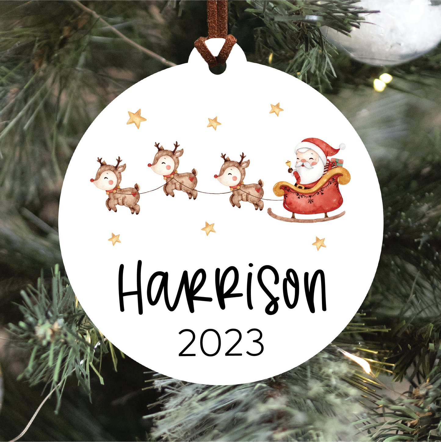 Name And Year Christmas Ornament (Choose Your Image & Font)