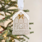 Frosted or Caramel House With Bow New Home Ornament