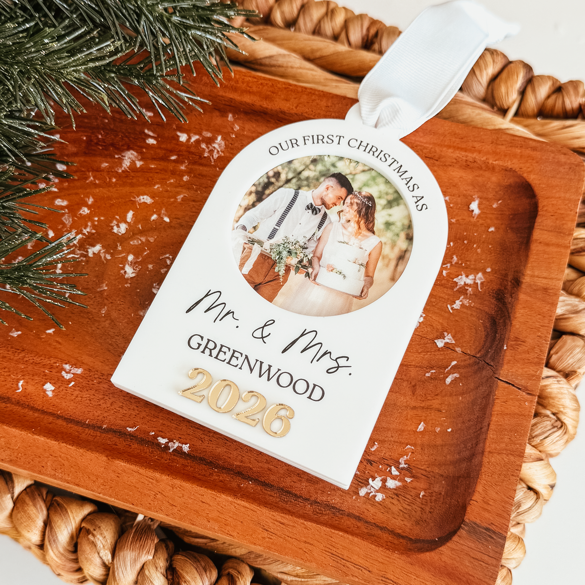 Newlywed Photo Christmas Ornament