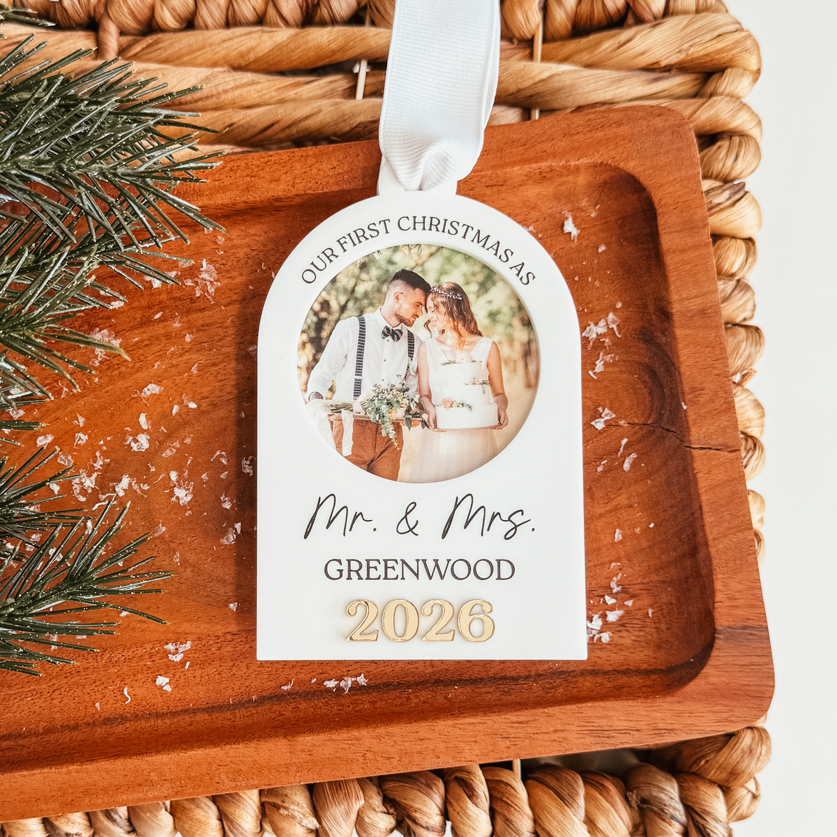 Newlywed Photo Christmas Ornament