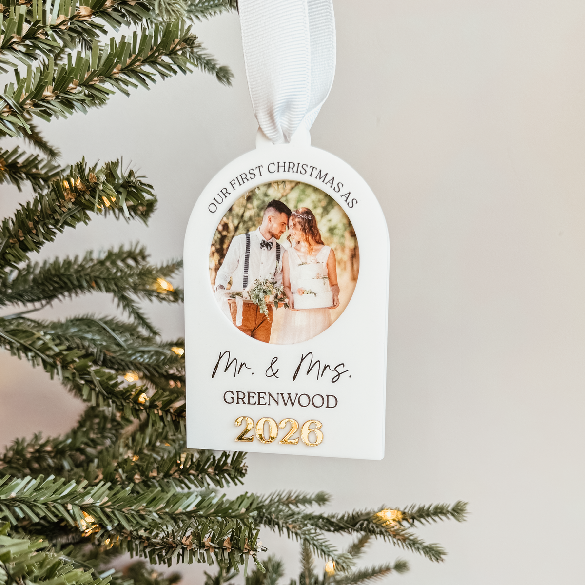 Newlywed Photo Christmas Ornament