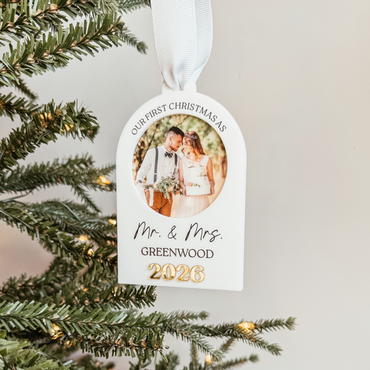 Newlywed Photo Christmas Ornament