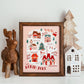 North Pole Map Christmas Framed Sign