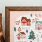 North Pole Map Christmas Framed Sign