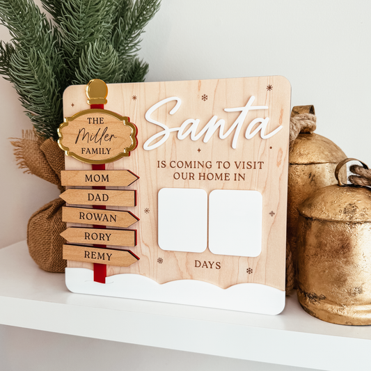 North Pole Sign Countdown To Christmas Dry Erase Sign