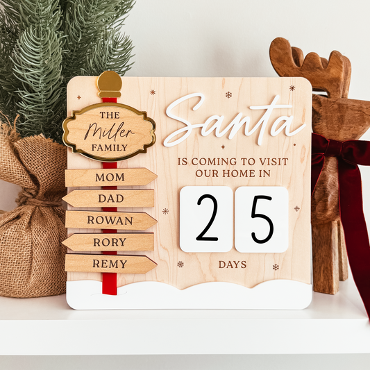 North Pole Sign Countdown To Christmas Dry Erase Sign