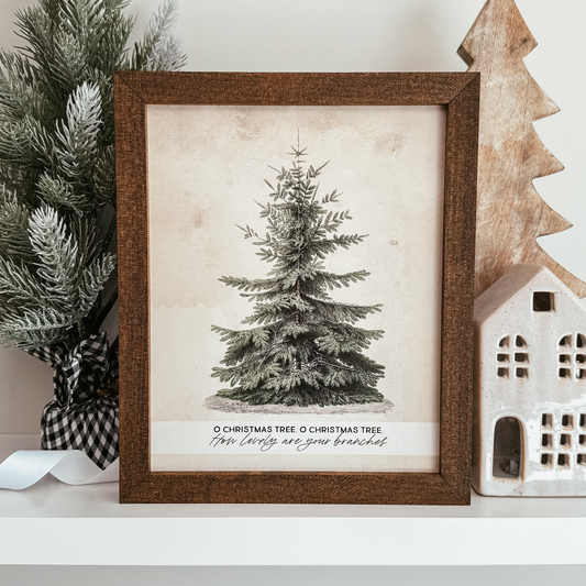 O Christmas Tree Vintage Inspired Christmas Sign