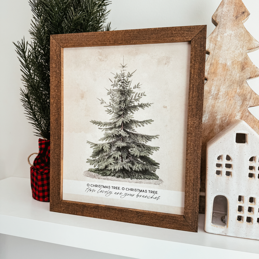O Christmas Tree Vintage Inspired Christmas Sign