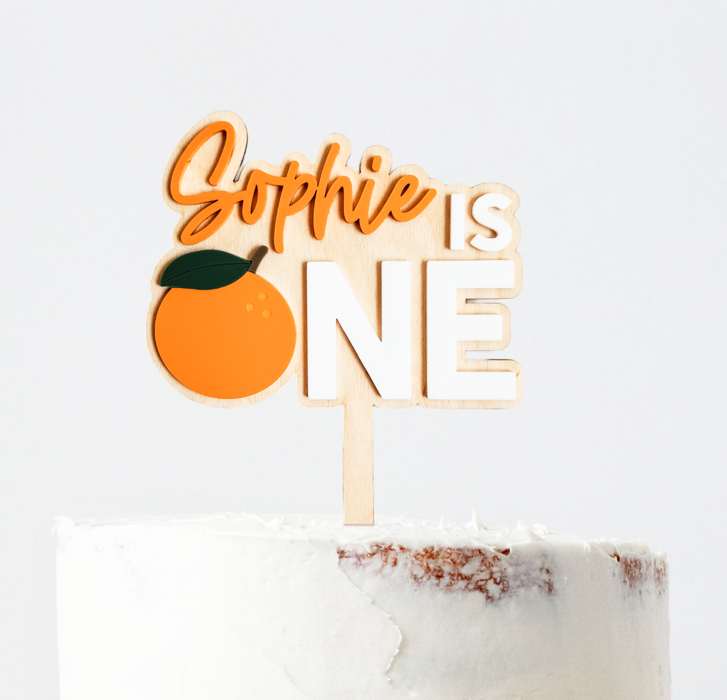 Custom One Orange Cake Topper