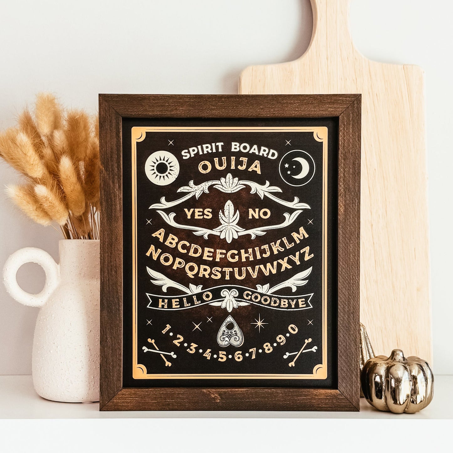 Ouija Board Framed Wood Sign