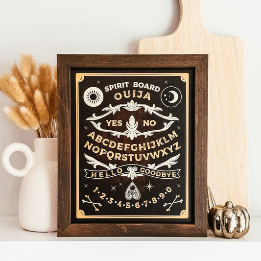 Ouija Board Framed Wood Sign