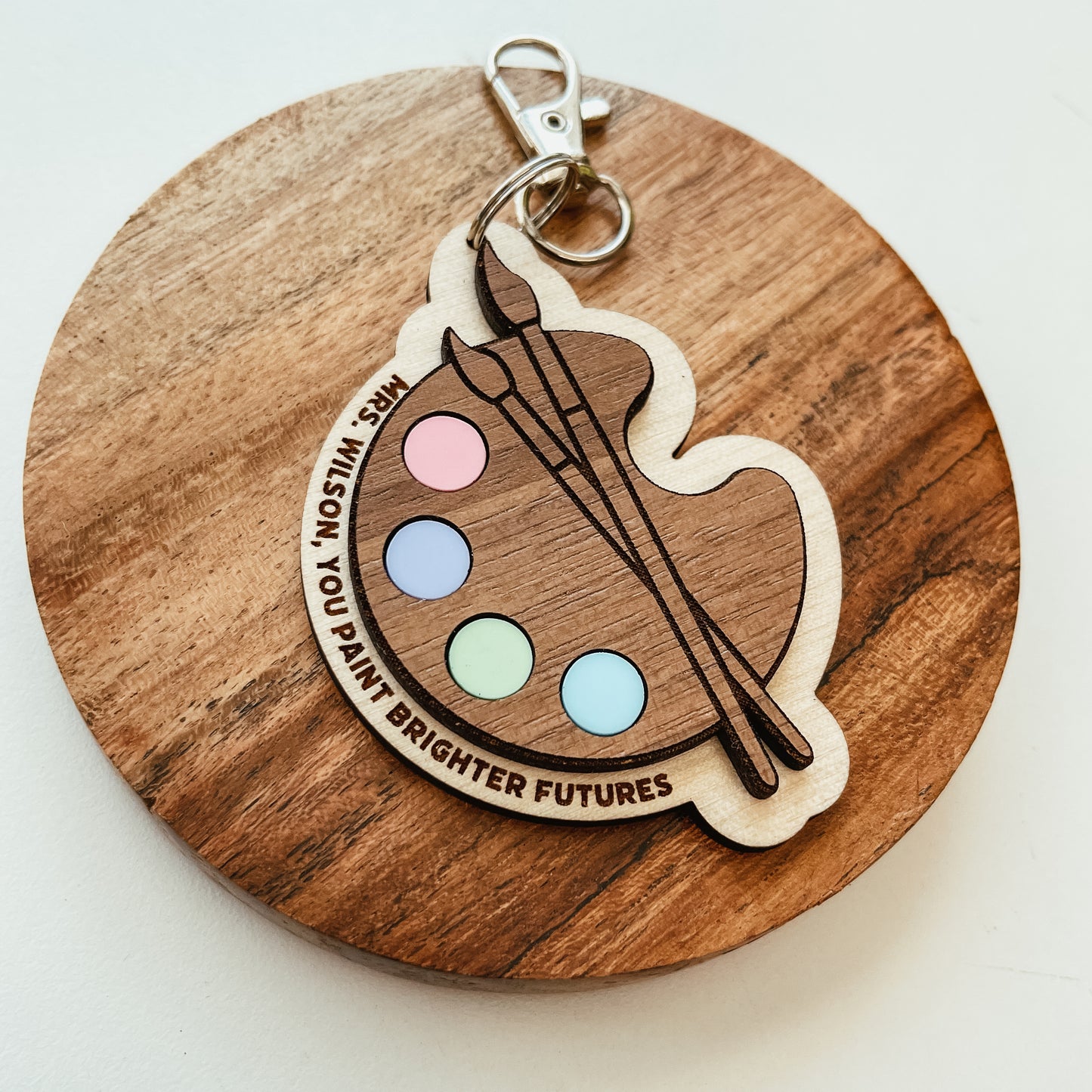 3D Paint Palette Teacher Keychain