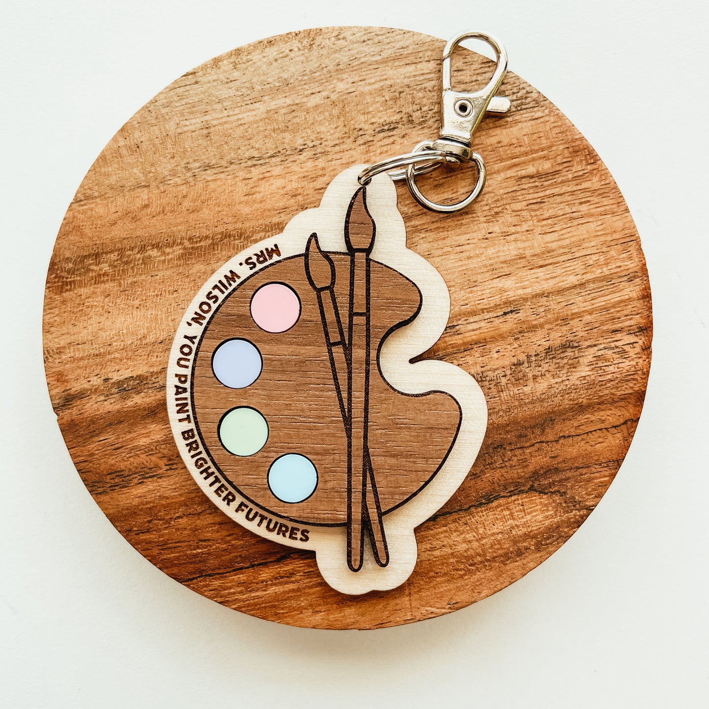 3D Paint Palette Teacher Keychain