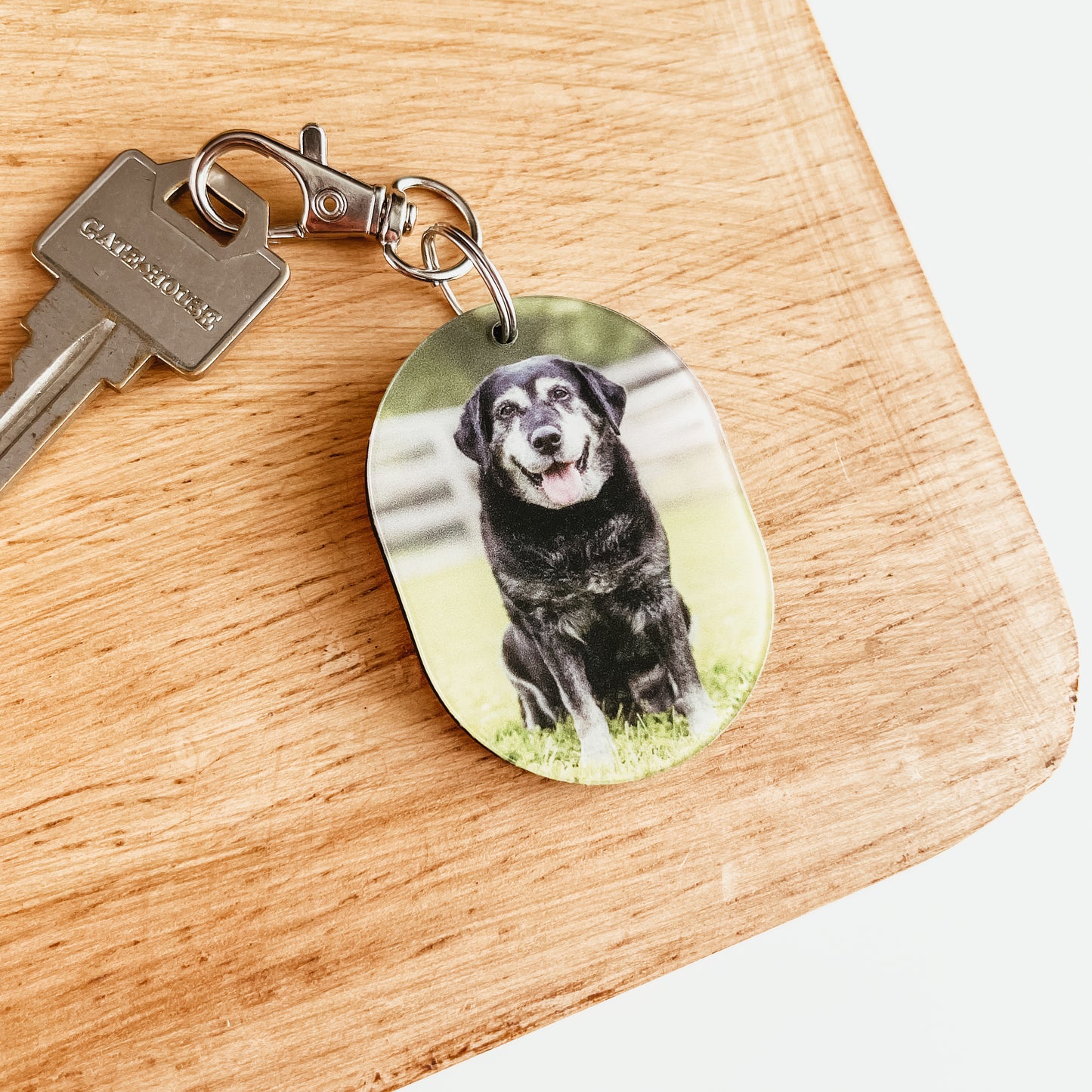 Actual Paw Print Photo Keychain