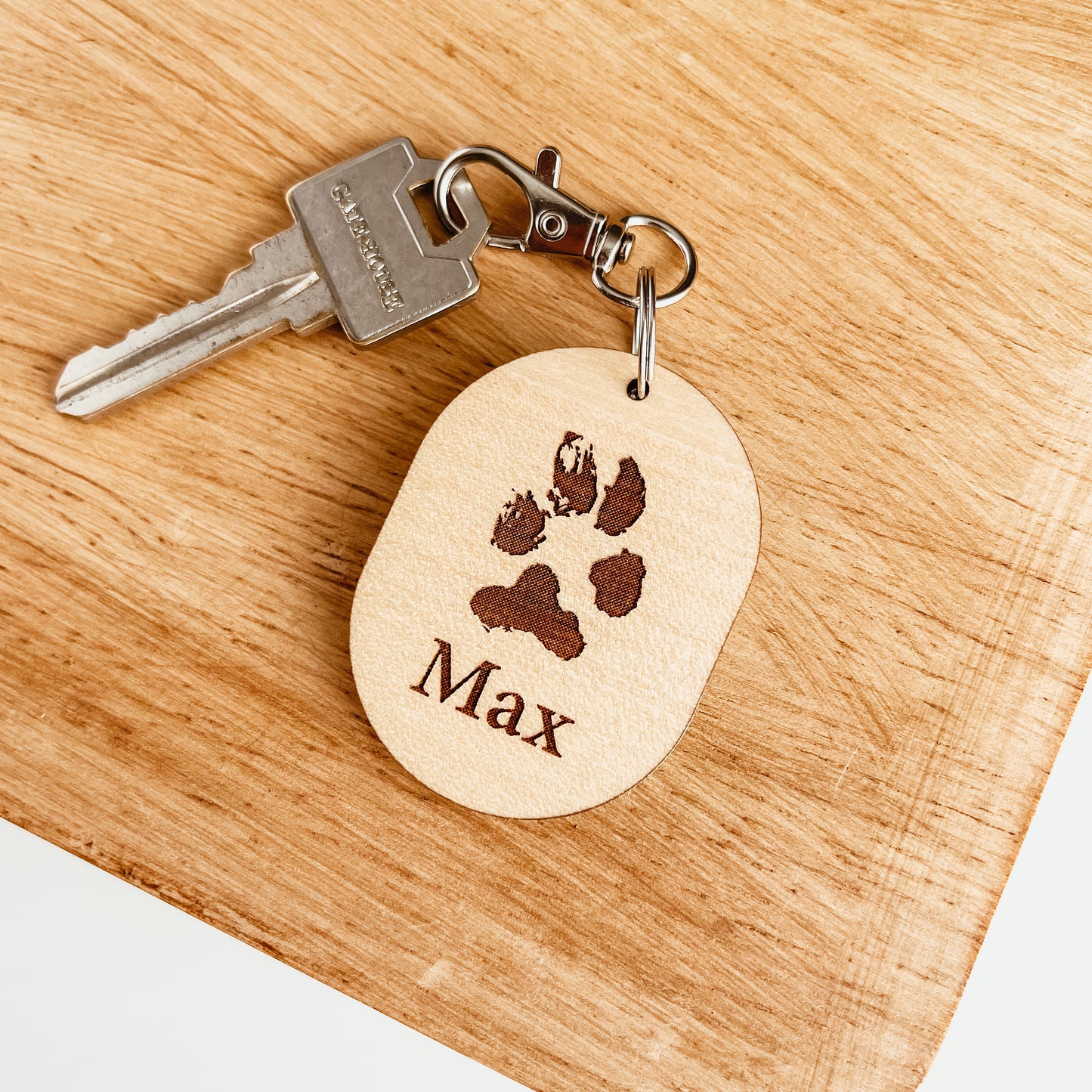 Actual Paw Print Photo Keychain