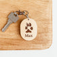 Actual Paw Print Photo Keychain