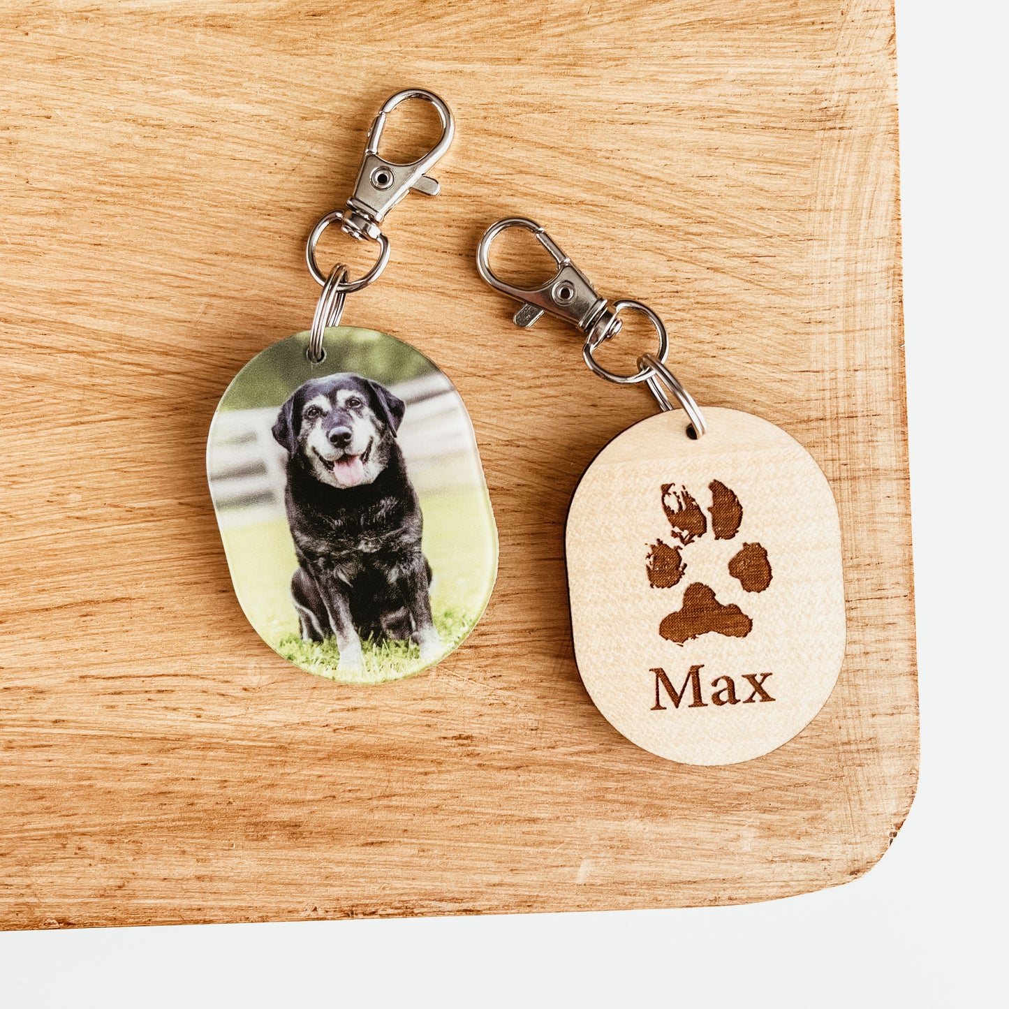 Actual Paw Print Photo Keychain