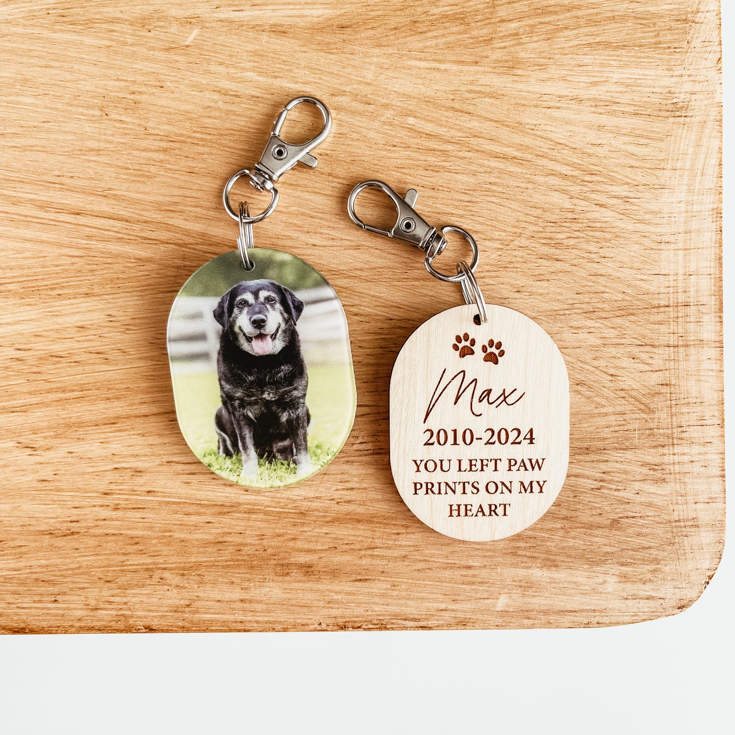 Pet Memorial Photo Keychain | Two Quotes