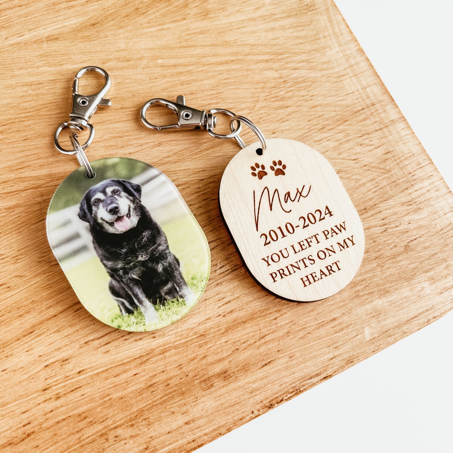 Pet Memorial Photo Keychain | Two Quotes