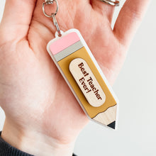 Load image into Gallery viewer, 3D Personalized Pencil Teacher Keychain