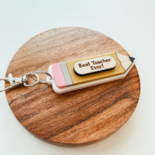Load image into Gallery viewer, 3D Personalized Pencil Teacher Keychain
