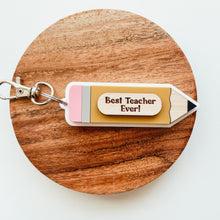Load image into Gallery viewer, 3D Personalized Pencil Teacher Keychain