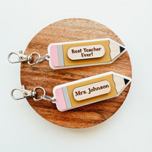Load image into Gallery viewer, 3D Personalized Pencil Teacher Keychain