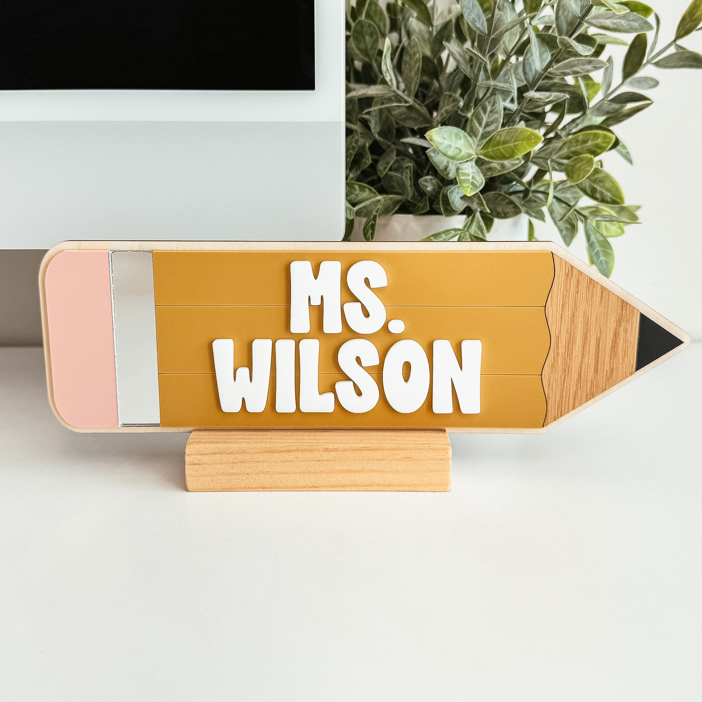 Teacher Pencil Desk Sign