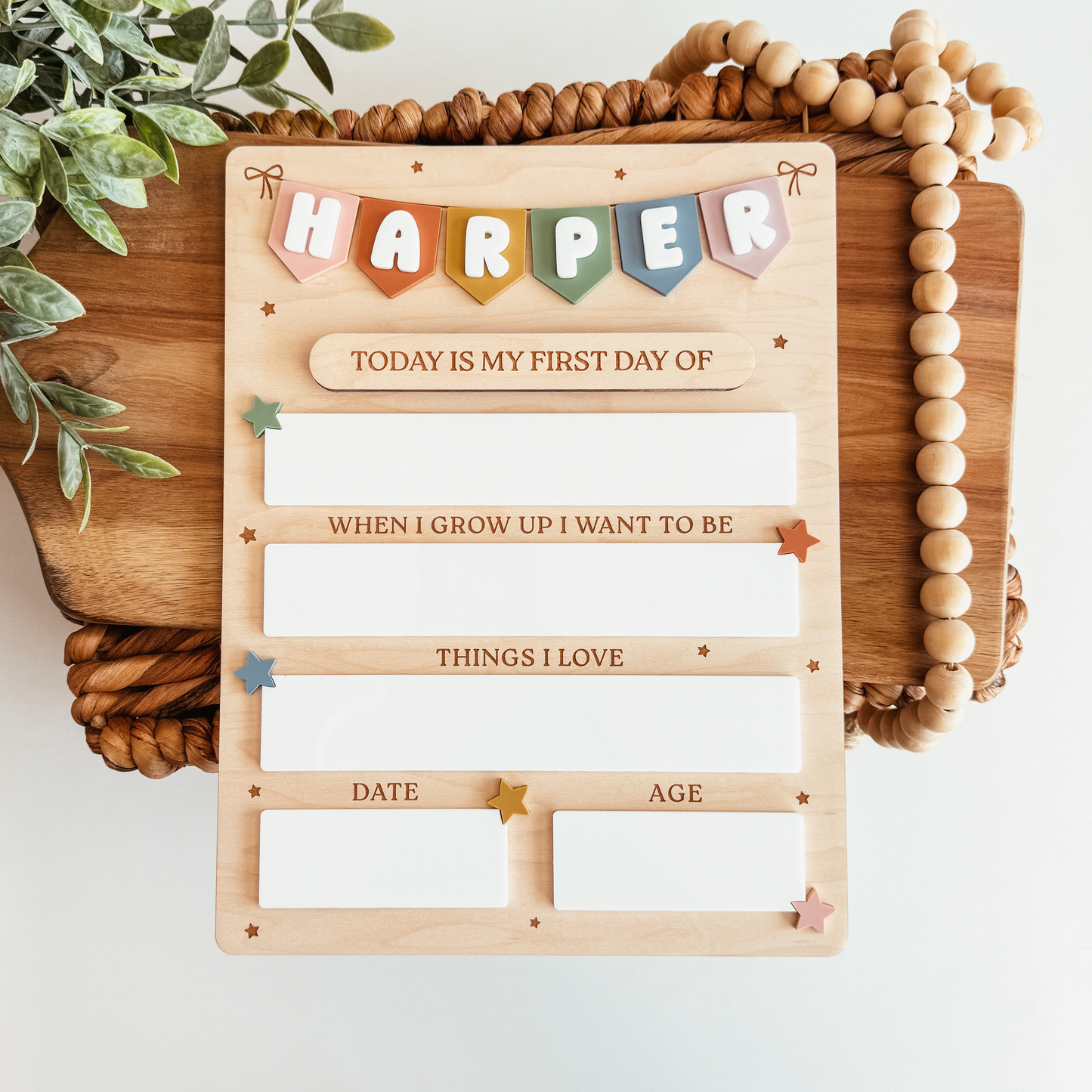 First And Last Day Of School Sign | Pennant Banner Name