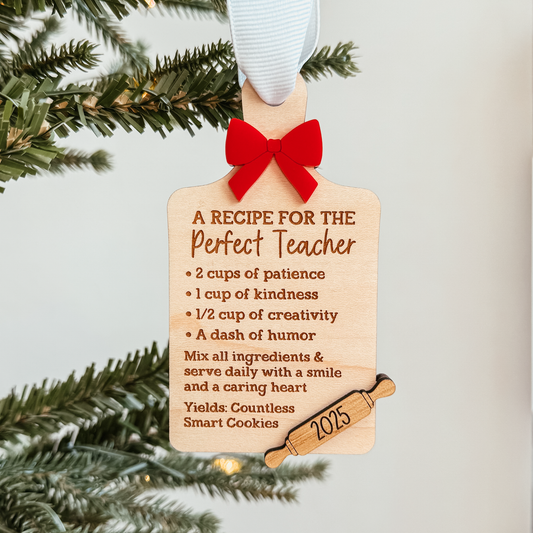 Teacher Recipe Christmas Ornament