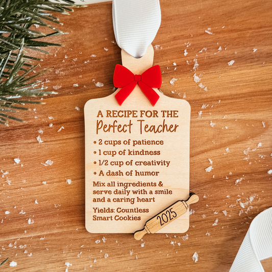 Teacher Recipe Christmas Ornament