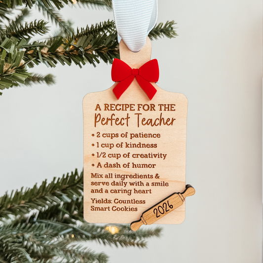 Teacher Recipe Christmas Ornament