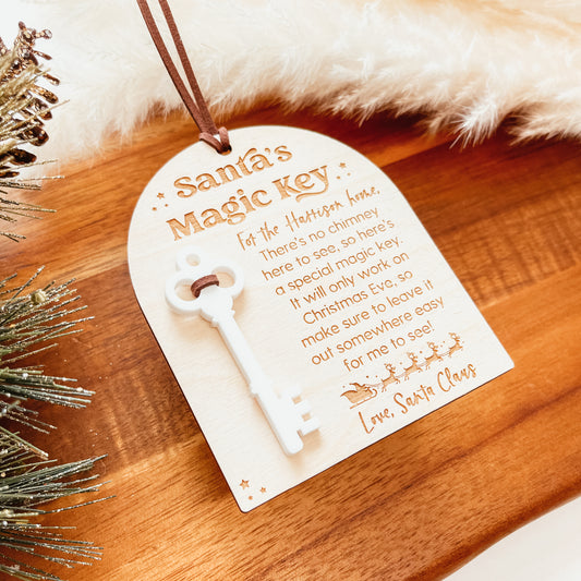 Santa's Magic Key Wooden Christmas Ornament