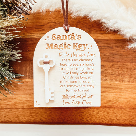 Santa's Magic Key Wooden Christmas Ornament