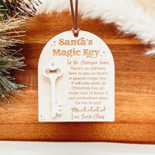 Load image into Gallery viewer, Santa&#39;s Magic Key Wooden Christmas Ornament