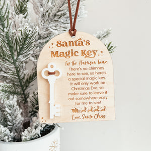 Santa's Magic Key Wooden Christmas Ornament