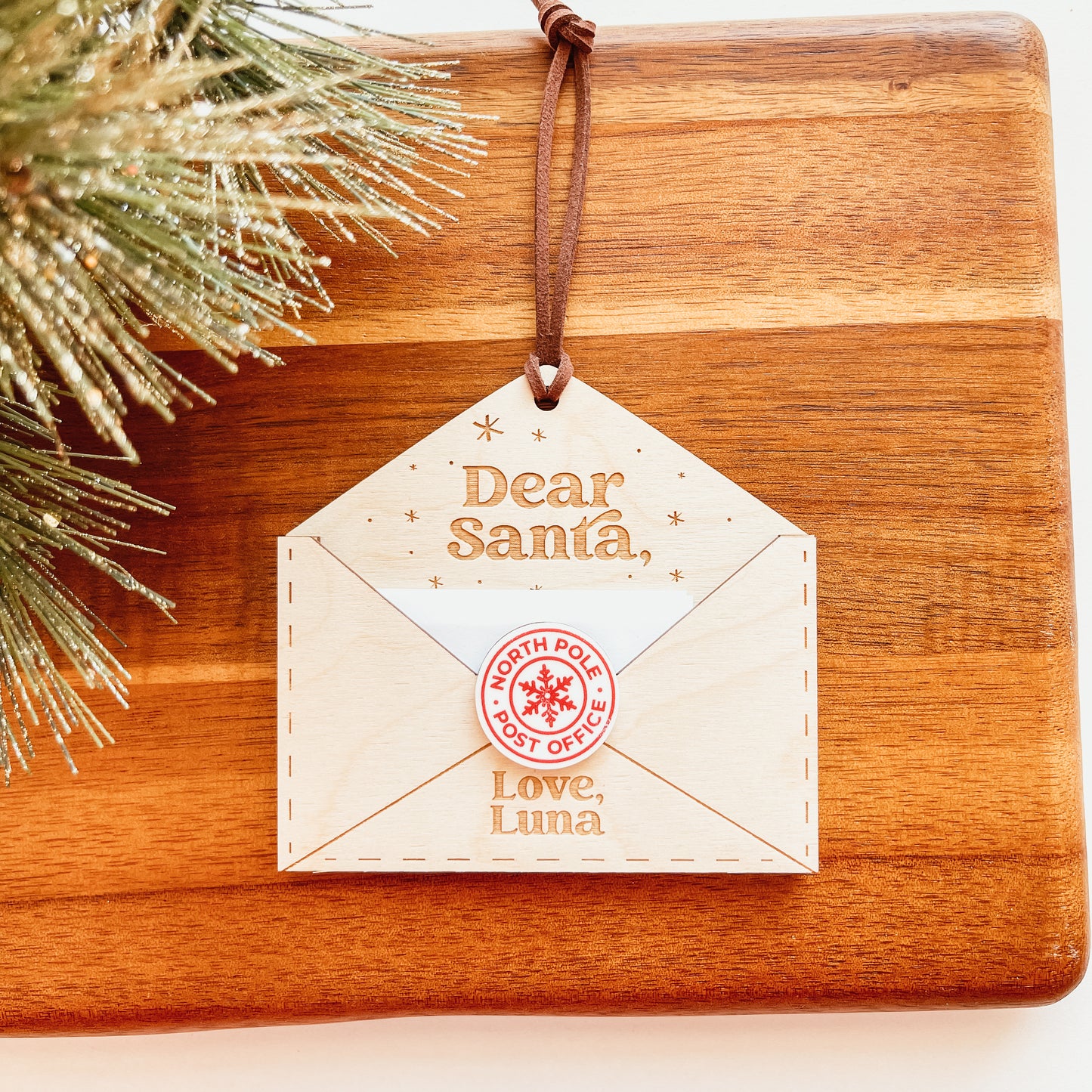 Santa Letter Wooden Christmas Ornament