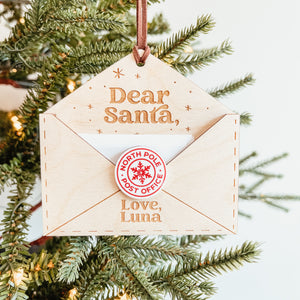 Santa Letter Wooden Christmas Ornament