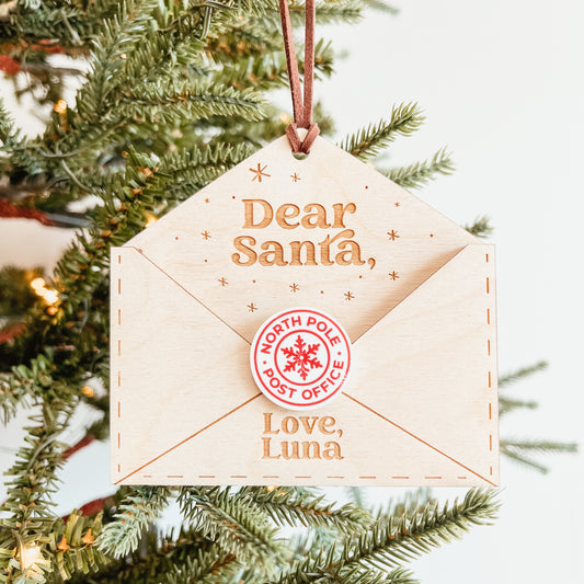 Santa Letter Wooden Christmas Ornament