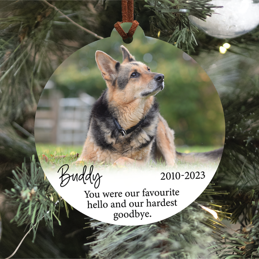 Pet Memorial Ornament | Hardest Goodbye