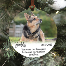 Load image into Gallery viewer, Pet Memorial Ornament | Hardest Goodbye