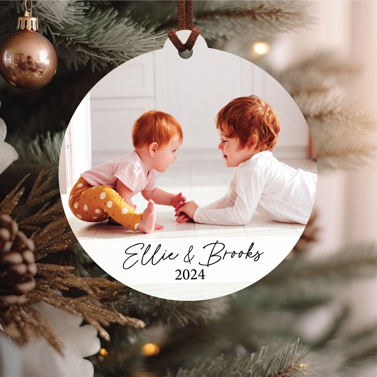 Custom Photo Ornament With Text