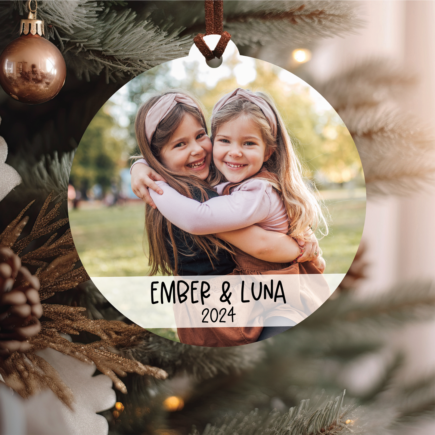 Custom Photo Ornament With Text