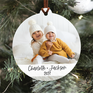 Custom Photo Ornament With Text